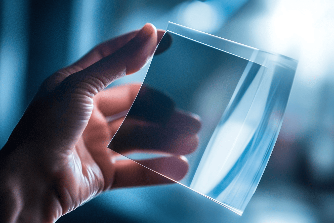 A sharp, detailed print on inkjet film held up to a light