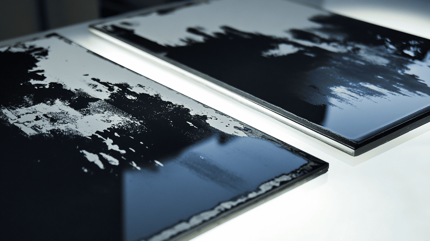 a microscopic view of an even coating on film