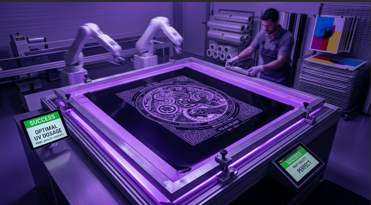 a close-up showing the high black density of an inkjet film positive