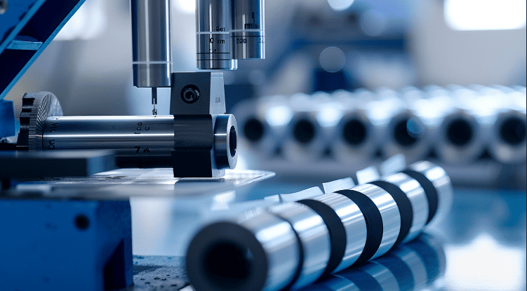 a micrometer measuring the thickness of an inkjet film